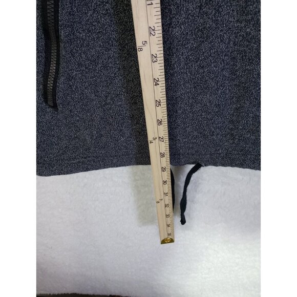 Morse Code 1/4 Zip Long Sleeve Hoodie Hooded Zippered Pockets Gray Men's L - Picture 6 of 11